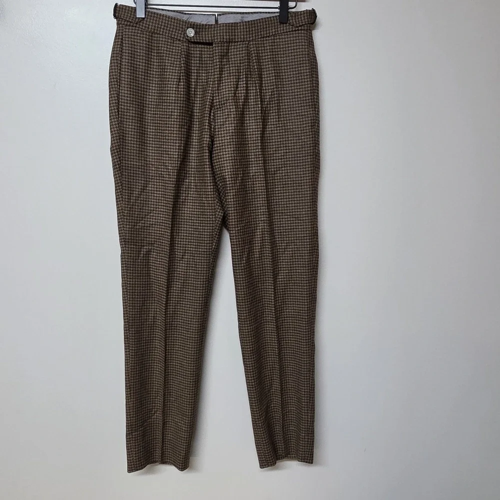 Paul Stuart Phineas Cole Wool & Cashmere Houndstooth Slim Fit Trouser 32 (30x29)